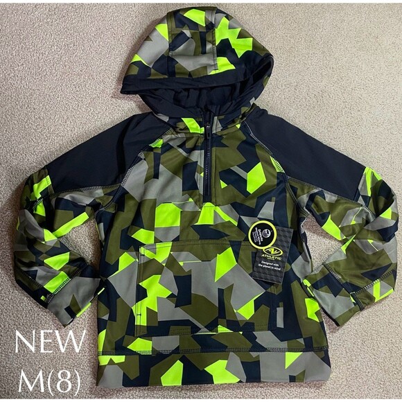 Athletic Works Other - Athletic Works Boys Size M (8) Quarter Zip Hoodie Tech Fleece Camo Green NWT